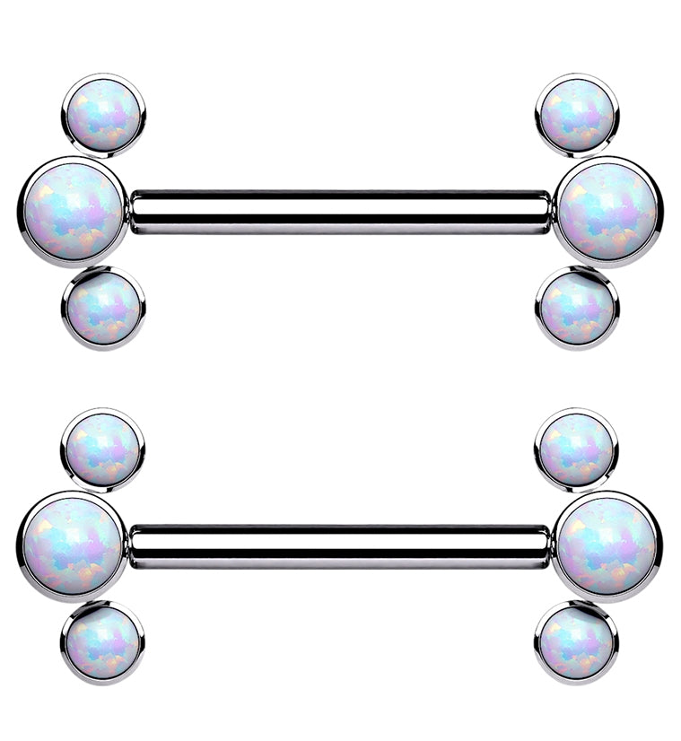 14G Trice Opalite Titanium Nipple Ring Barbell