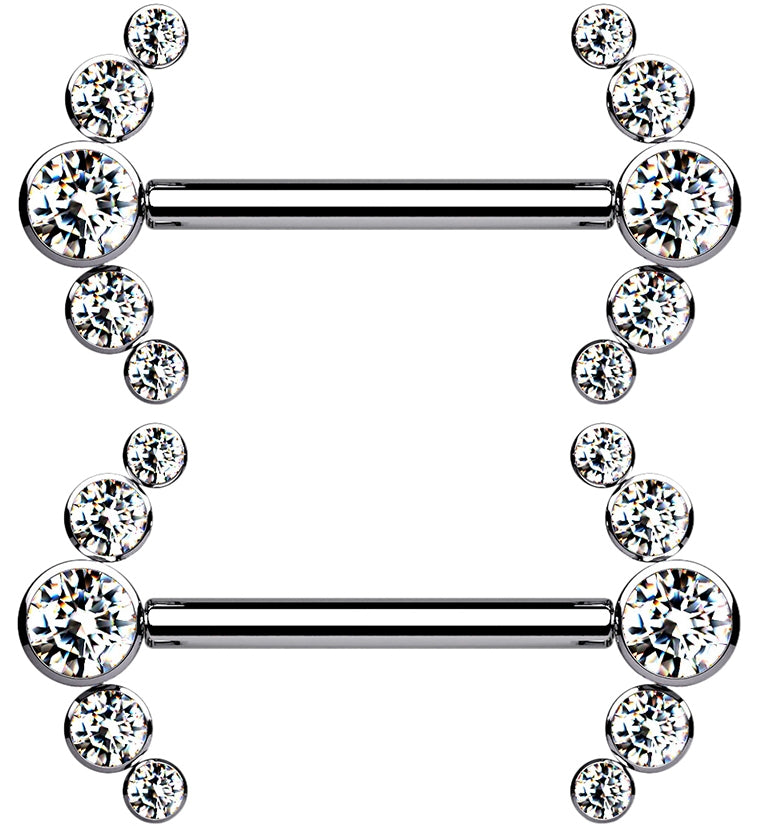 14G Truce Clear CZ Titanium Nipple Ring Barbell