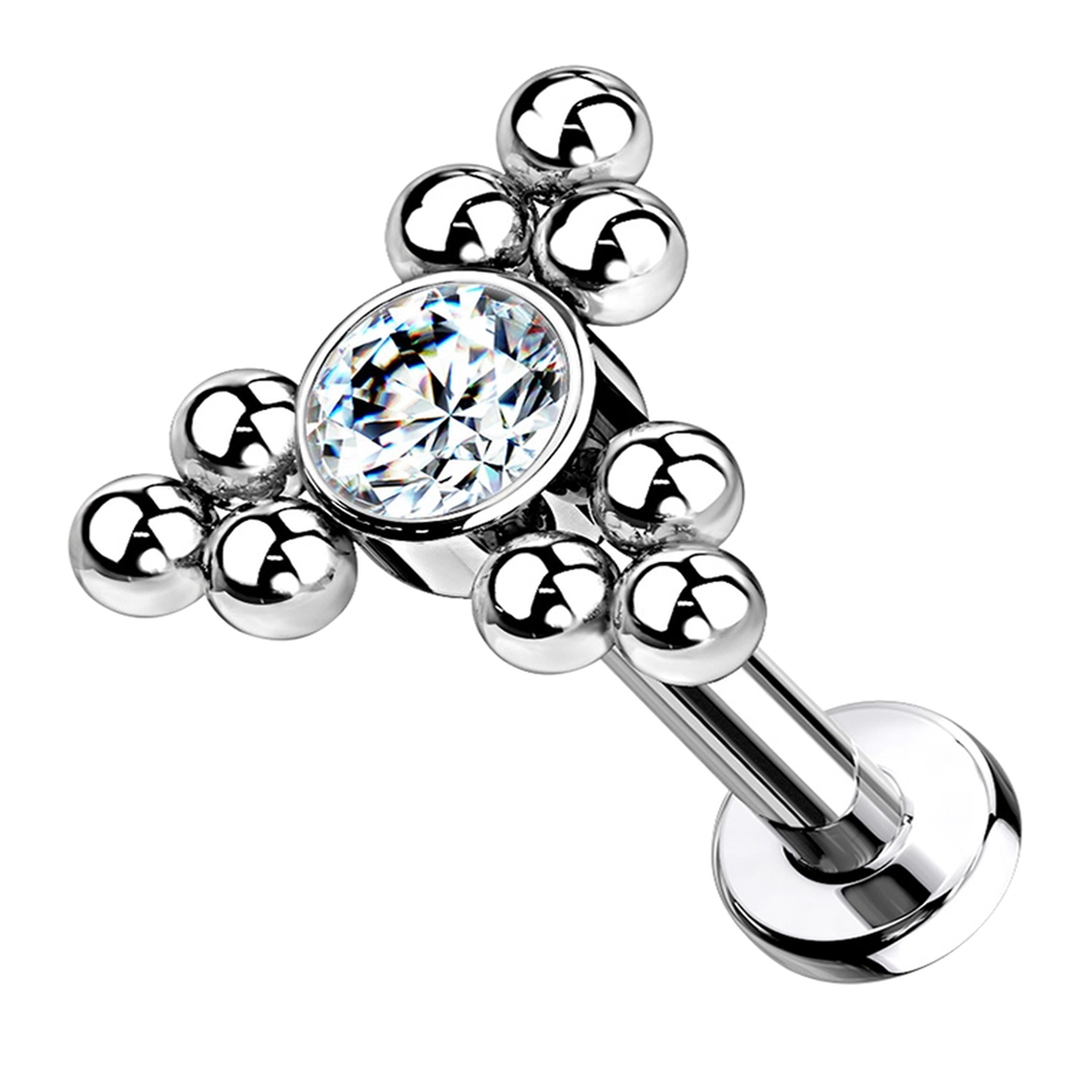 16G Clear CZ Tryst Titanium Labret