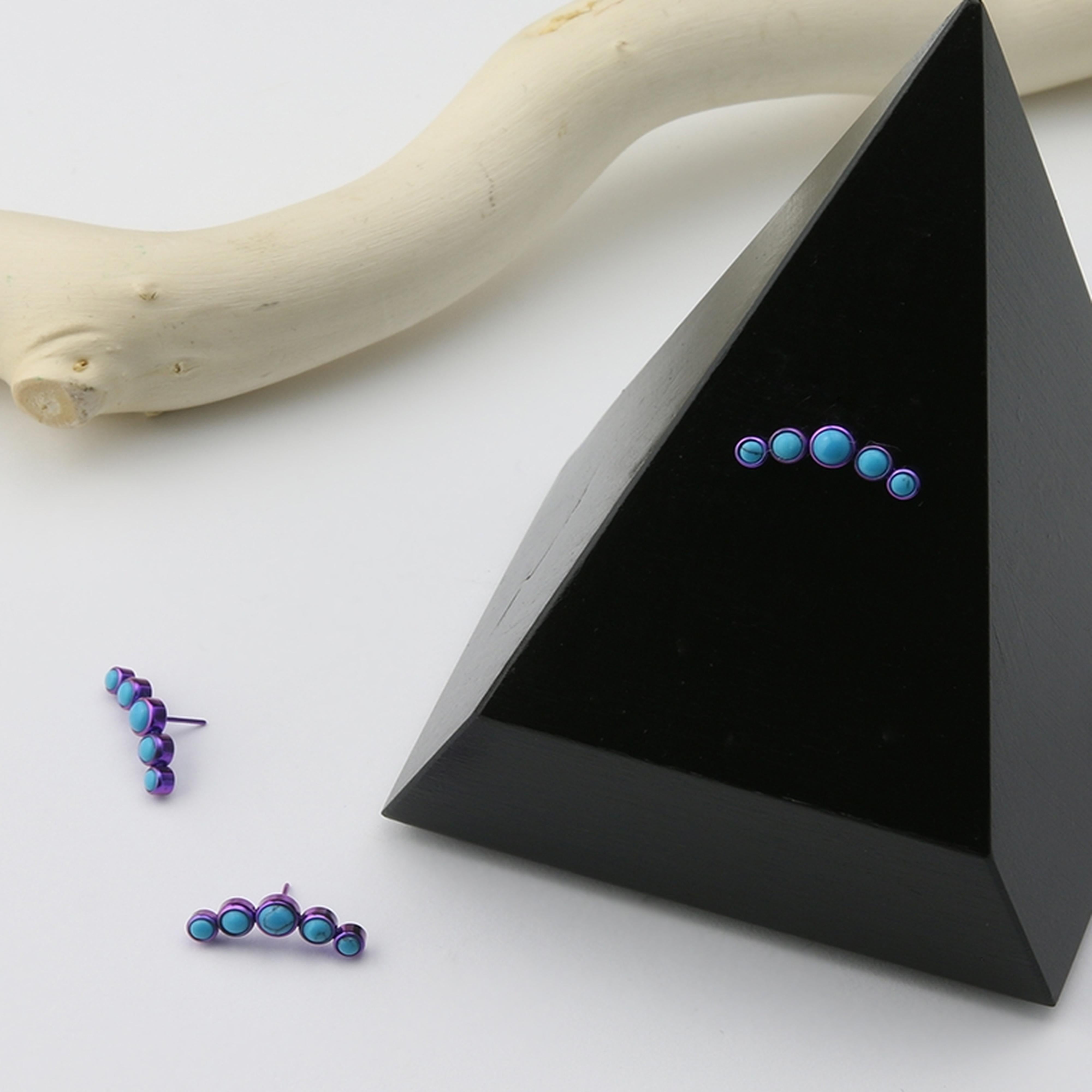 Quinate Howlite Turquoise Stone Blurple Titanium Threadless Top