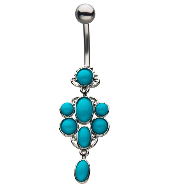 Turquoise Multi Set Dangle Belly Ring