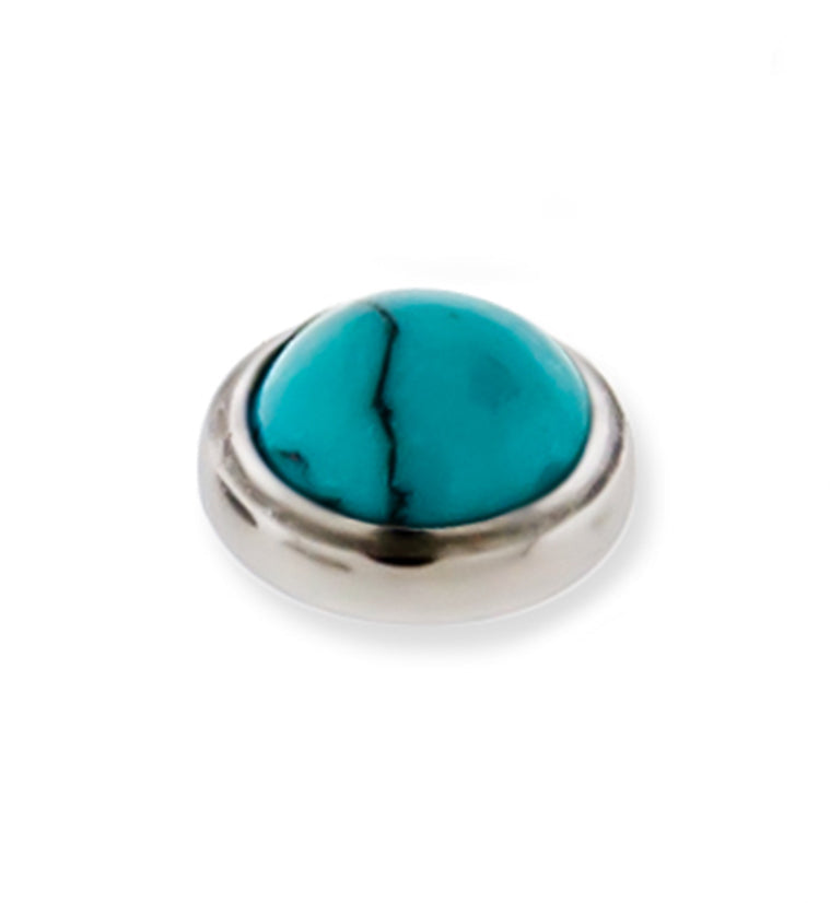 Turquoise Howlite Stone Titanium Bezel End
