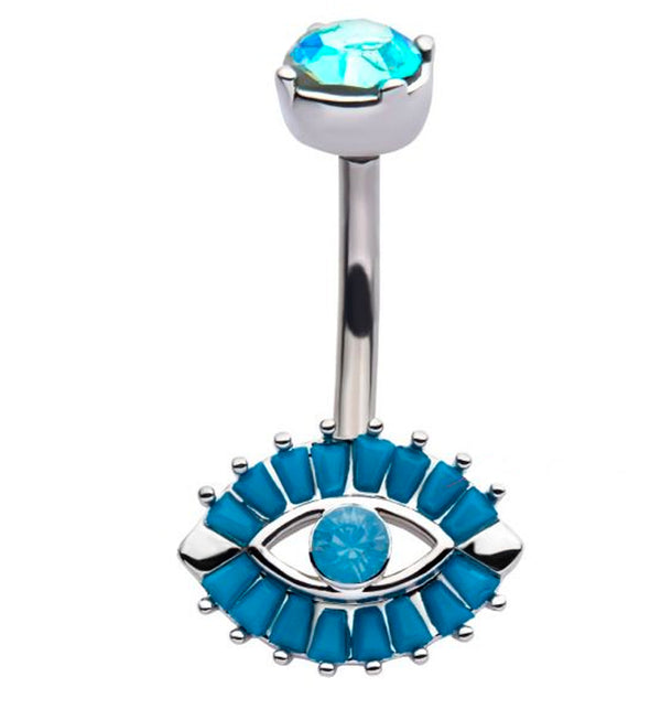 Turquoise Eye CZ Opalite Belly Ring