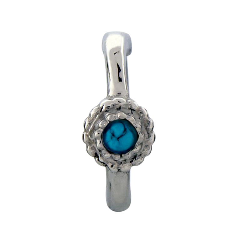 16G Centered Turquoise Howlite Stone Rook Clicker