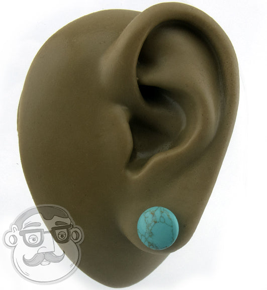 Howlite Turquoise Single Flare Stone Plugs