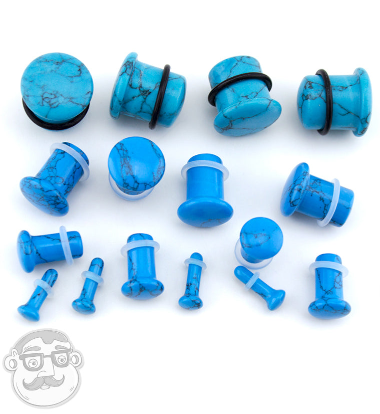 Teal Stone Single Flare Plugs
