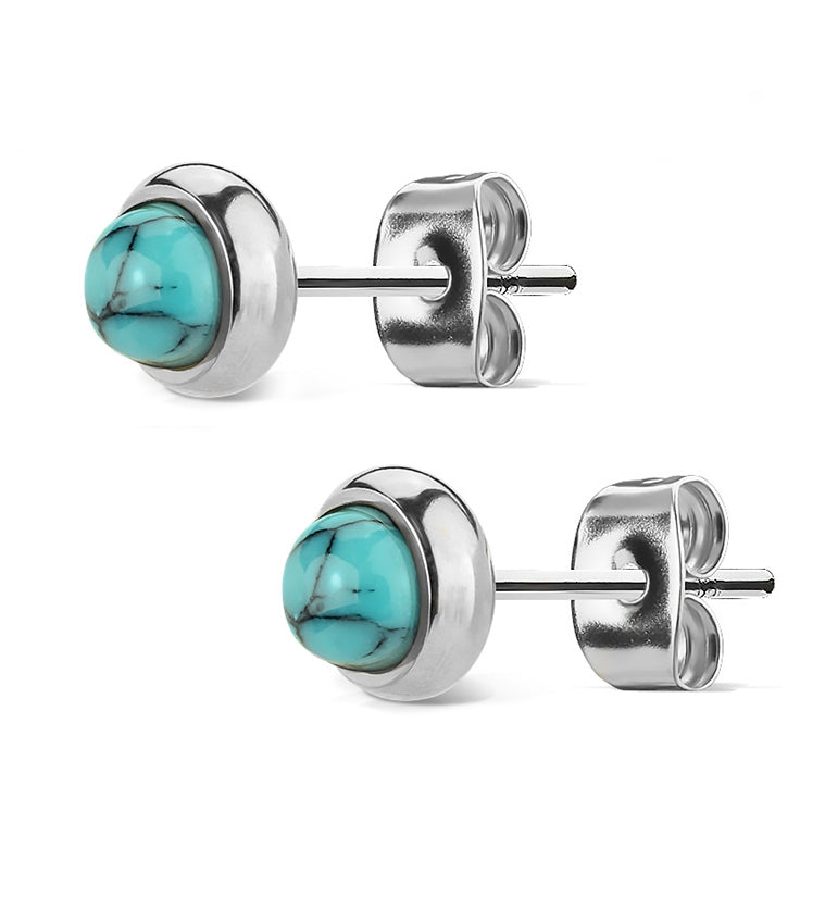 Turquoise Howlite Stone Earrings