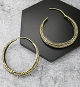 Twig Hoop Hinged Brass Hangers/Earrings