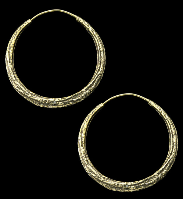 Twig Hoop Hinged Brass Hangers/Earrings