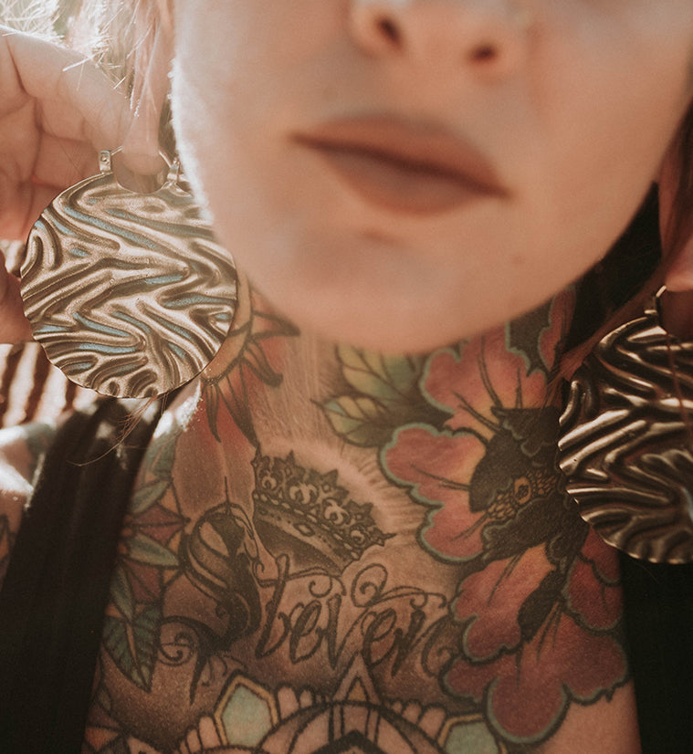 Silver Plica Brass Earrings - Weights