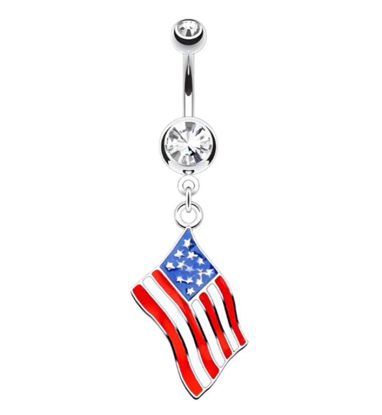 American Flag Belly Button Ring