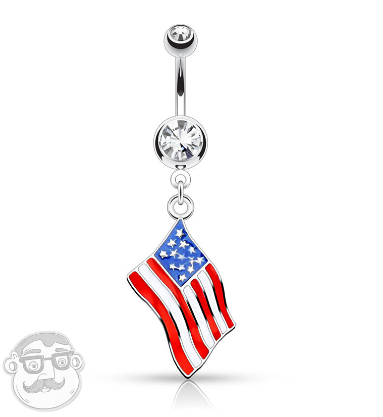 American Flag Belly Button Ring