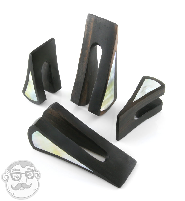 Vane Areng Wood Ear Weights with MOP Inlay