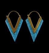 18G Velo Turquoise Howlite Stone Hangers / Earrings