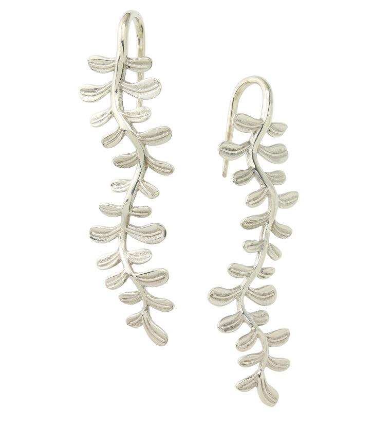 Vine Leaf White Brass Hangers