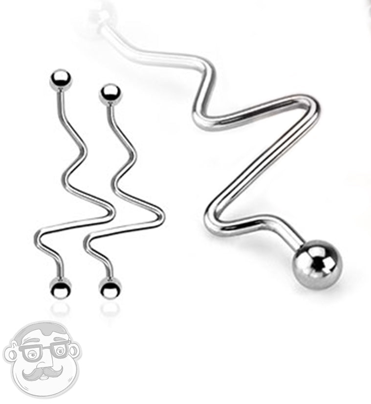 Jagged Stainless Steel Industrial Barbell