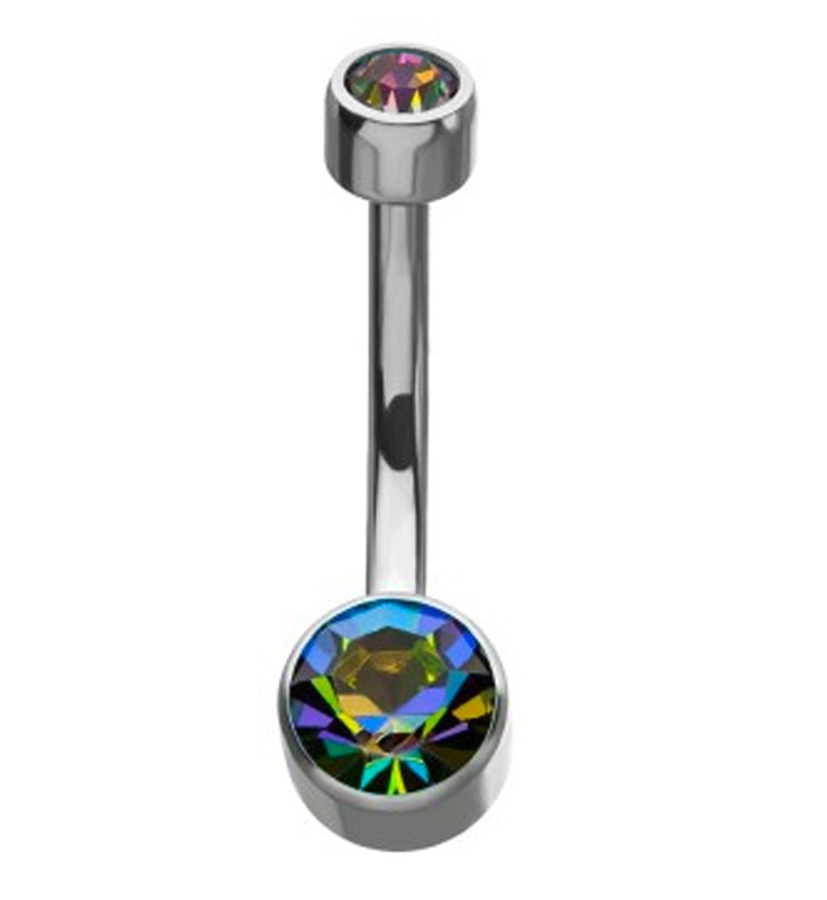 Vitrail Double Swarovski Bezel Titanium Belly Button Ring