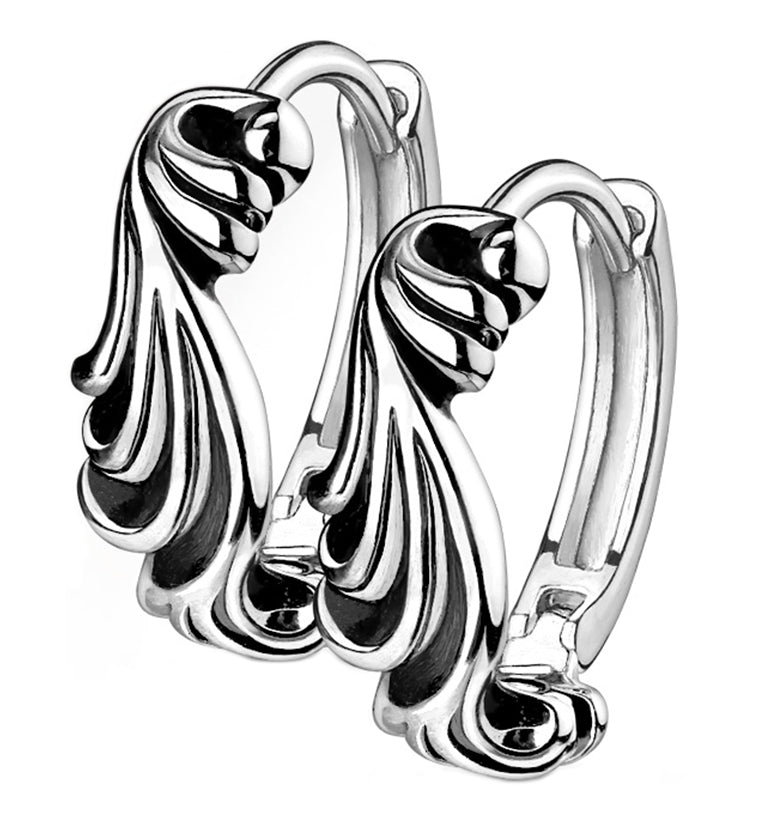 Wavy Stainless Steel Clicker Earrings