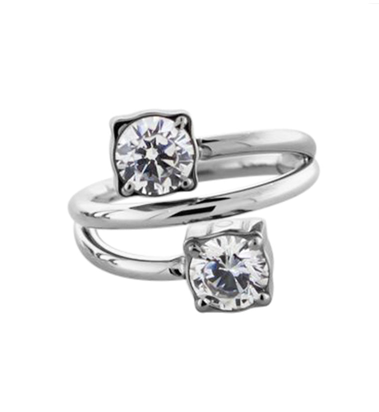 Whirl CZ Titanium Hinged Segment Ring