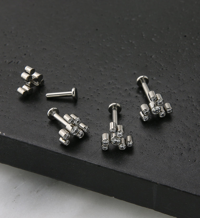 Whirl CZ Titanium Internally Threaded Labret