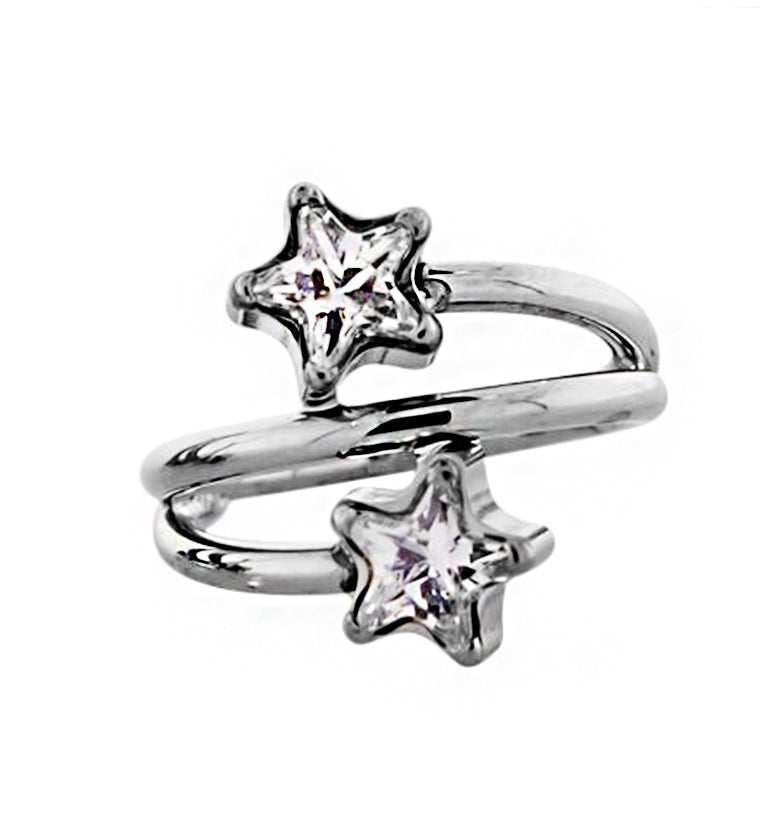 Whirl Star CZ Titanium Hinged Segment Ring