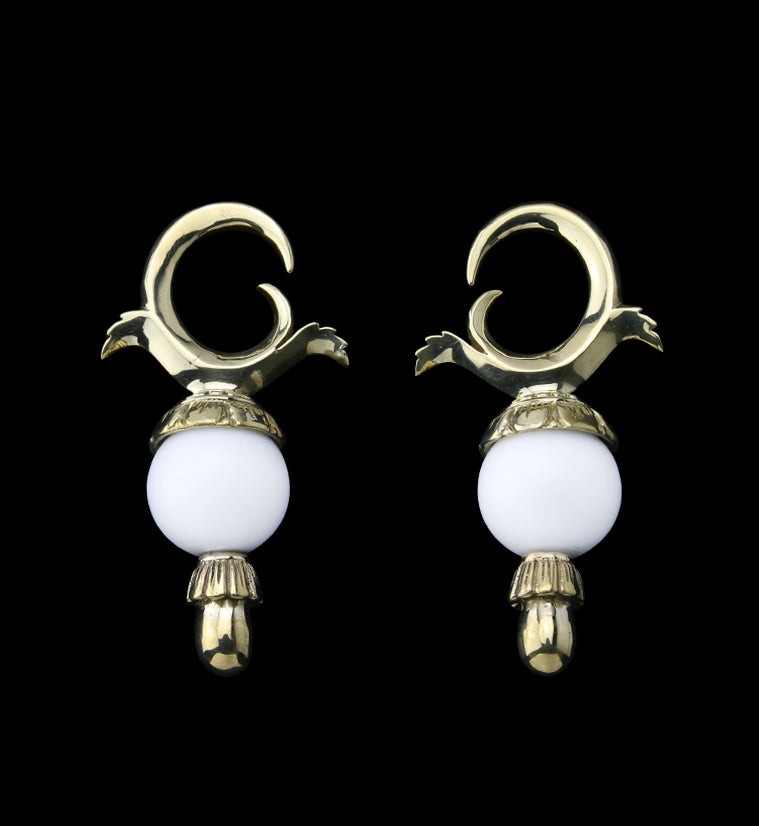 White Agate Stone Totum Ear Weights