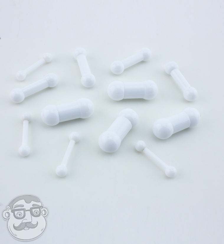 White Acrylic Barbell