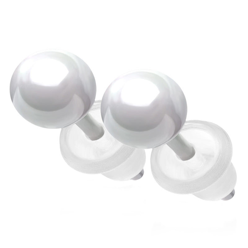 White Ceramic Orb Earrings