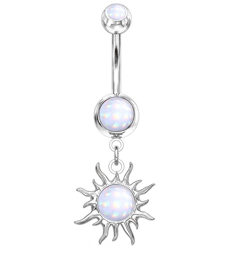 White Escent Solar Sun Belly Rings