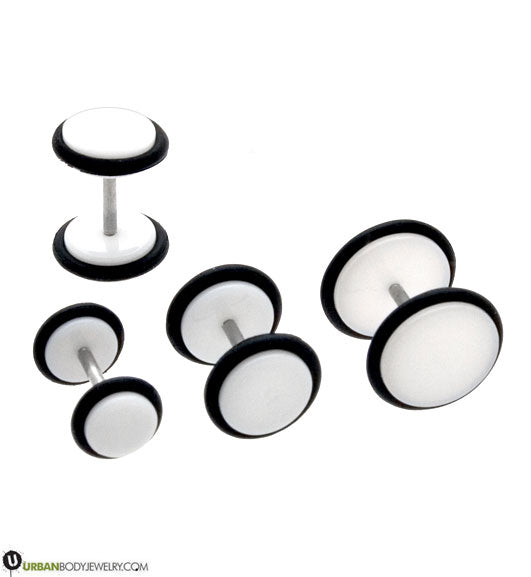 White Fake Ear Plugs