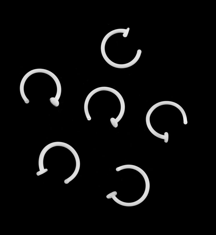 White Glass Hoop Nose Ring