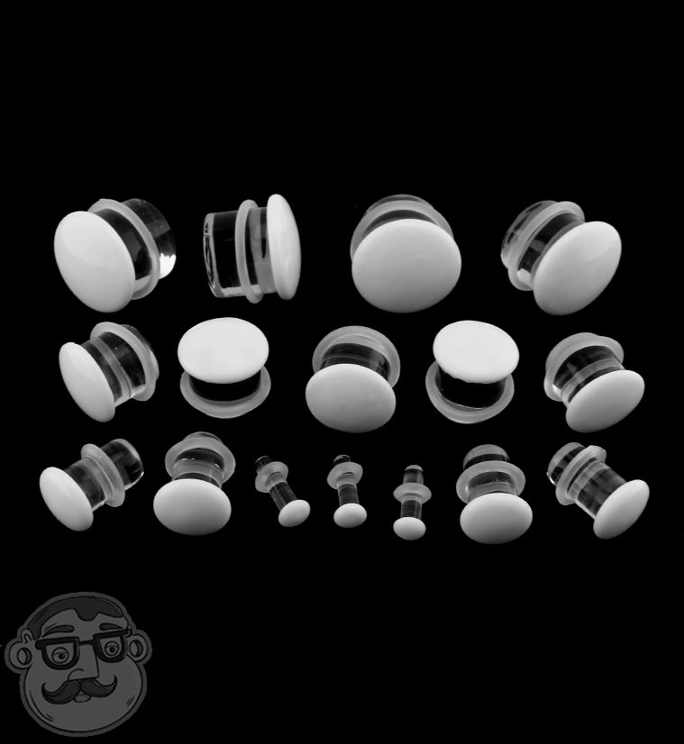 White Glass Plugs