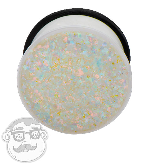 White Opalecent Glitter Plugs