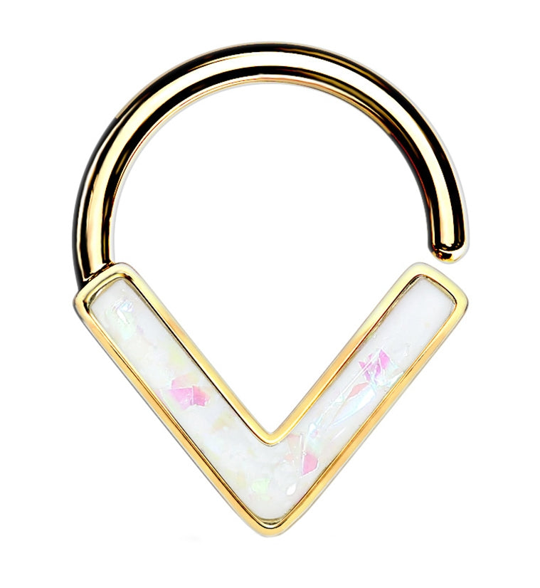 Gold PVD White Glitz Mote Seamless Ring