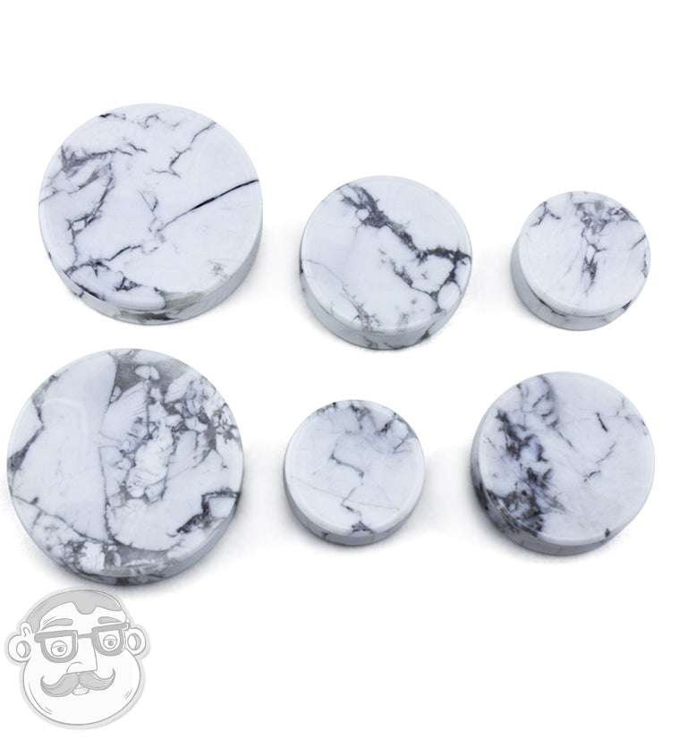 White Howlite Stone Plugs