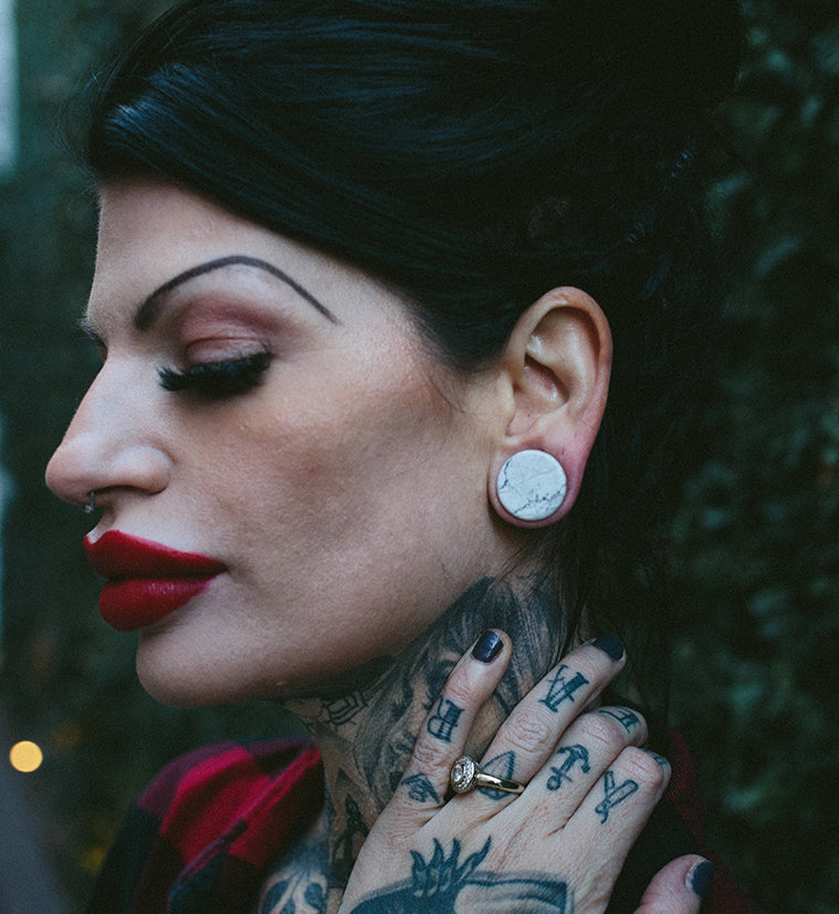 White Howlite Stone Plugs