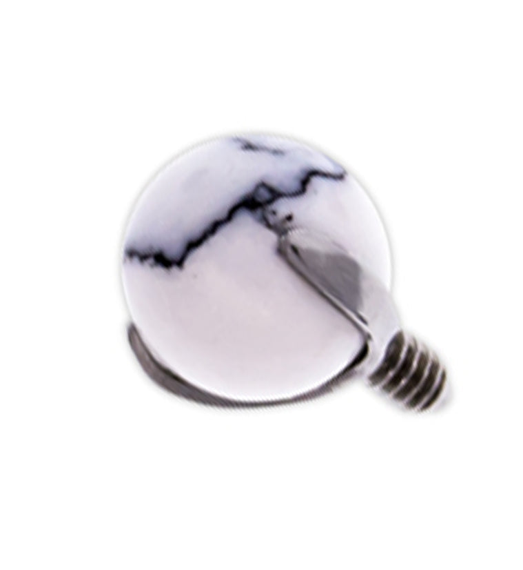 White Howlite Stone Prong Threaded End