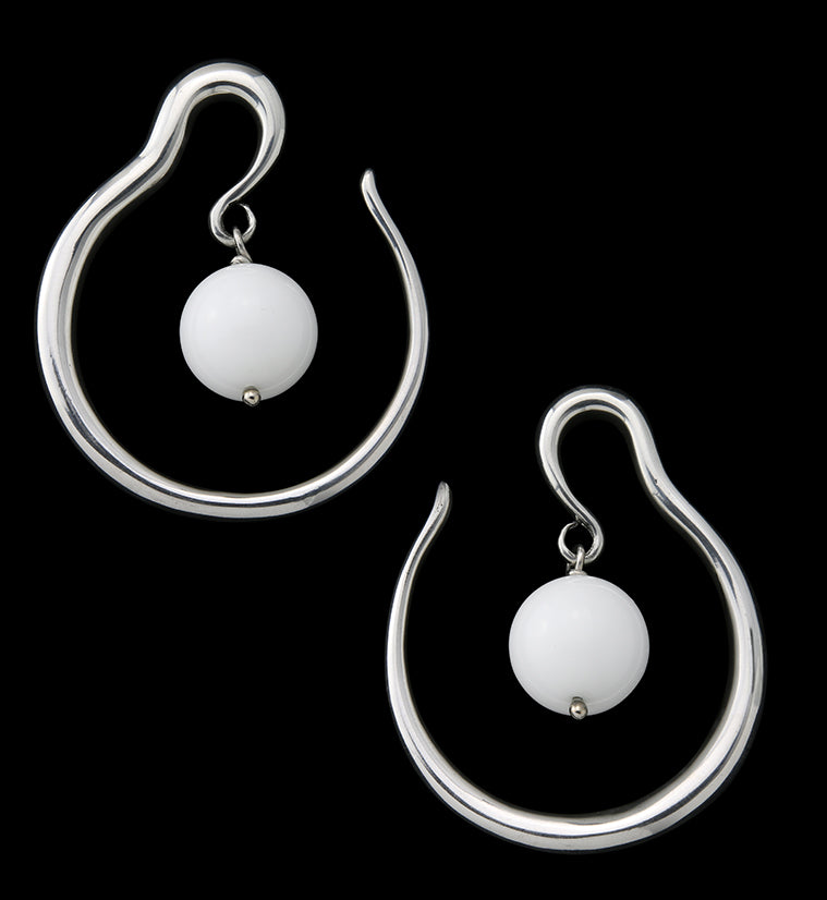 White Jade Orbital White Brass Ear Weights