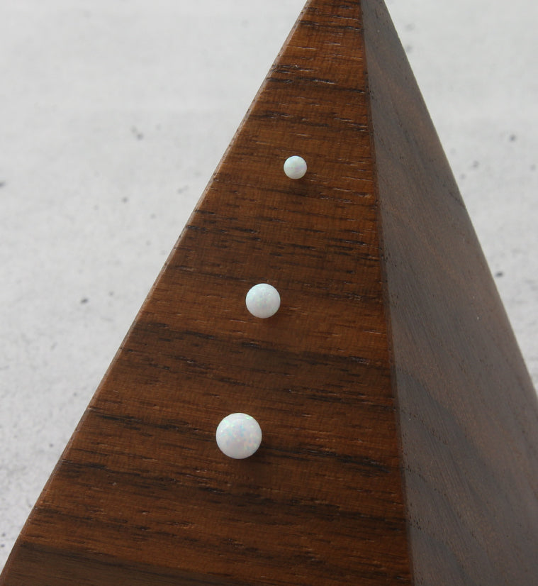 White Opalite Ball Titanium Threadless Top