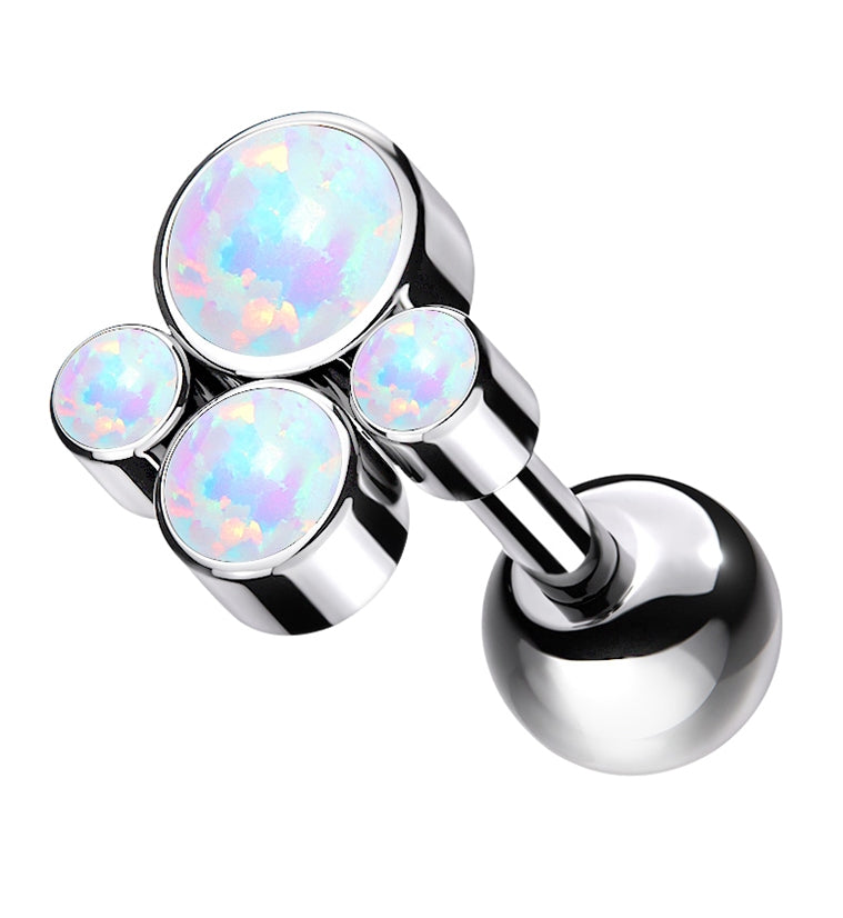 White Opalite Bunch Titanium Cartilage Barbell