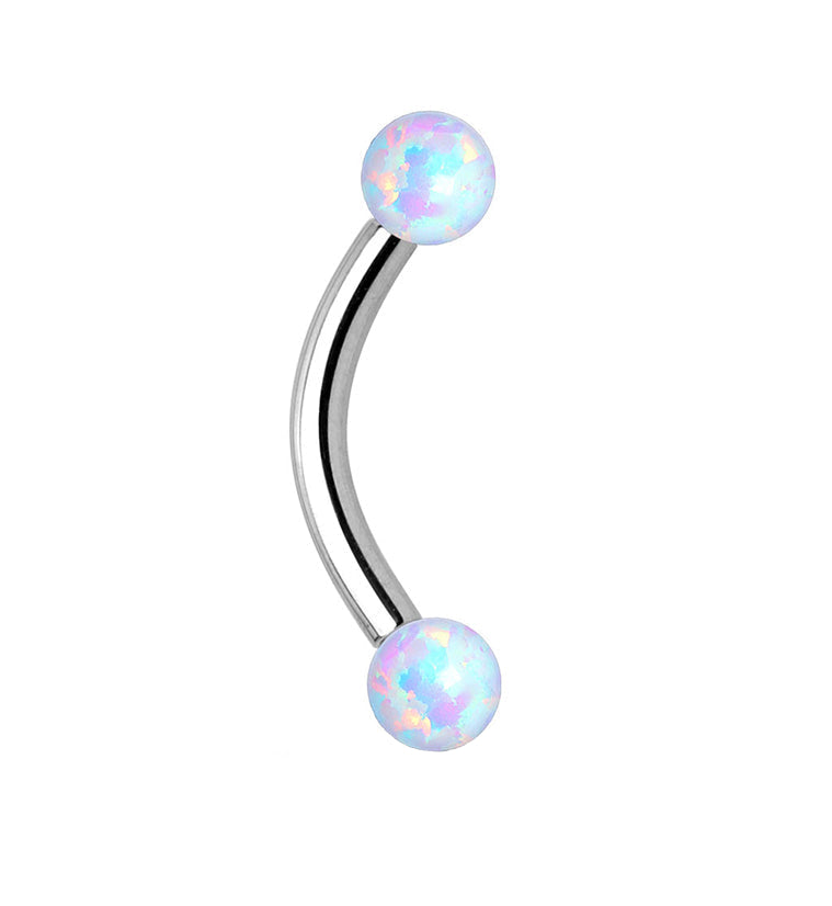 16G White Opalite Internally Threaded Curved Barbell