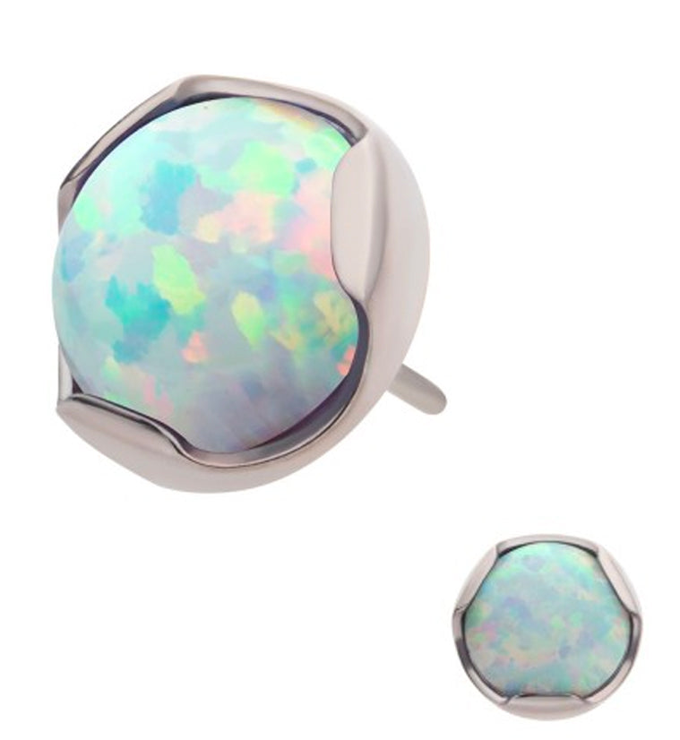 White Opalite Dome Titanium Threadless Top