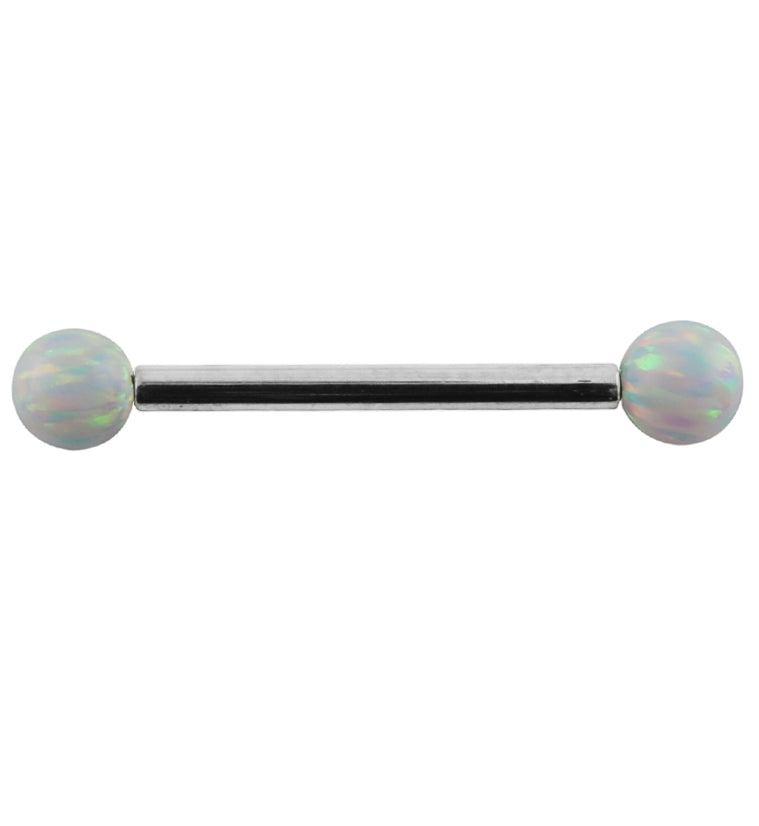 White Opalite Titanium Barbell