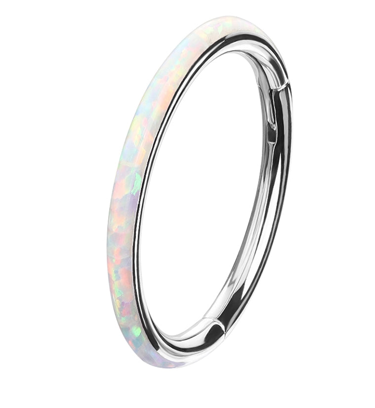 Opalite Orbed Titanium Hinged Segment Ring