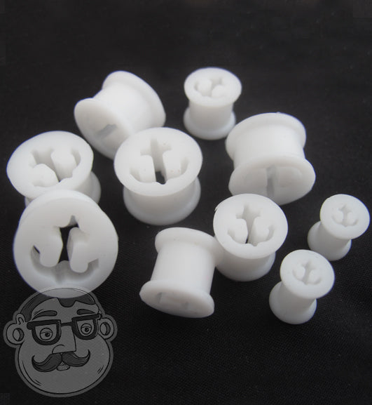 White Silicone Anchor Tunnel Plugs