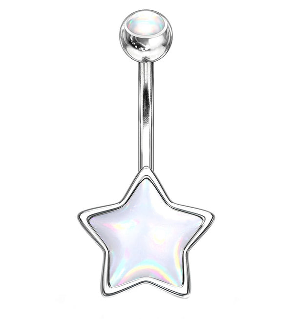 White Escent Star Belly Rings