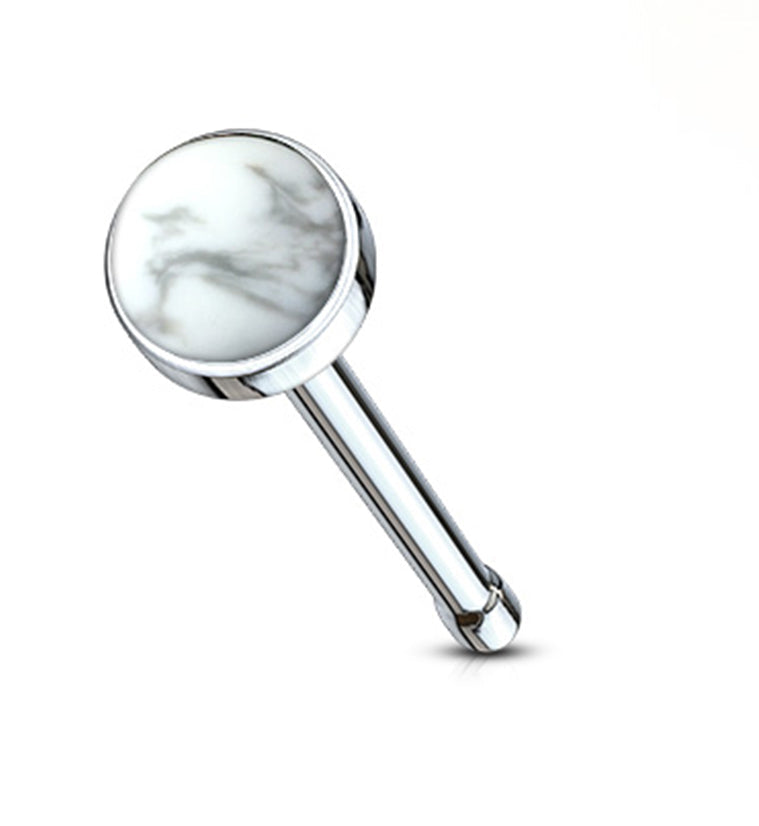 20G Howlite Stone Top Nosebone