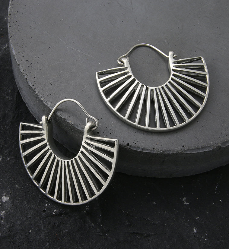 Wide Vane White Brass Hangers / Earrings