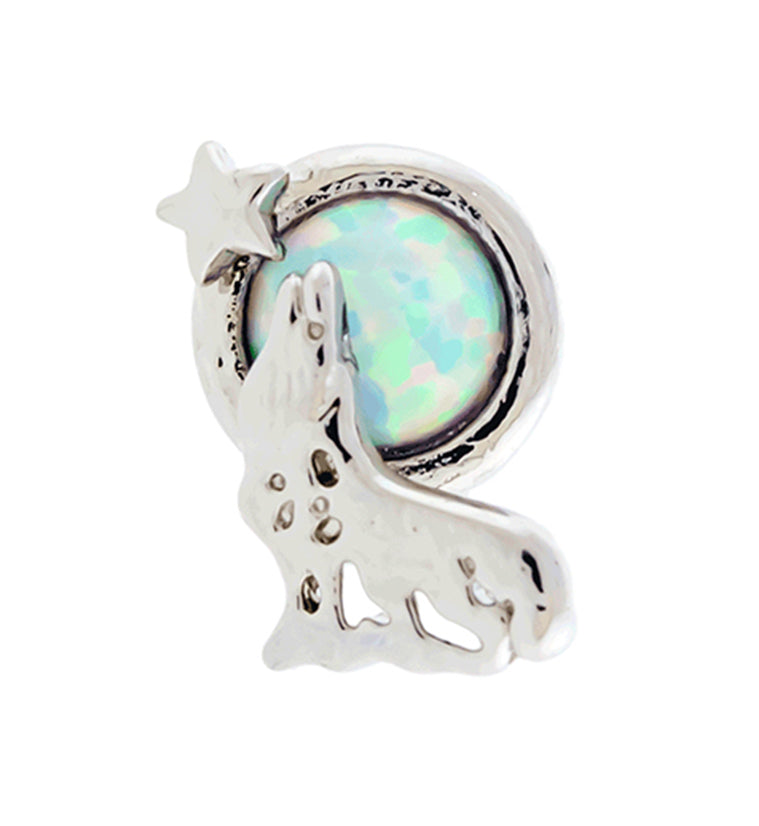 Wolf Howl White Opalite Cartilage Barbell