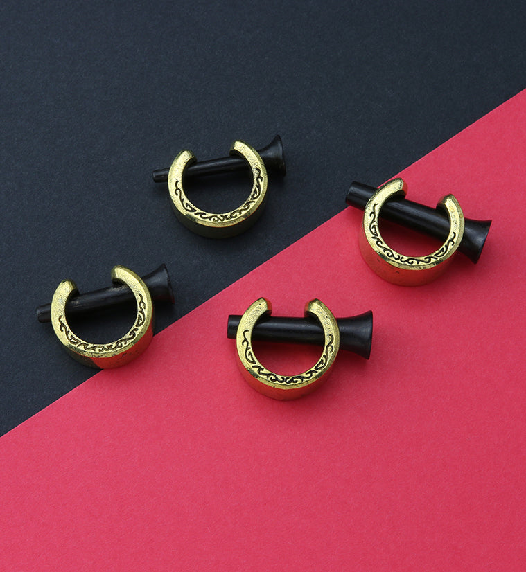Areng Wood X Brass Cuff Plugs